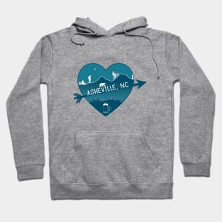 I Love AVL - Heart Cityscape - Blue 08 Hoodie